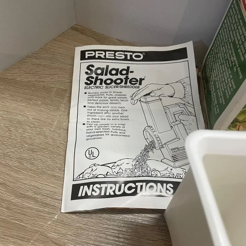 Vintage Presto Salad Shooter Electric Slicer Shredder 02910 Original Box Tested